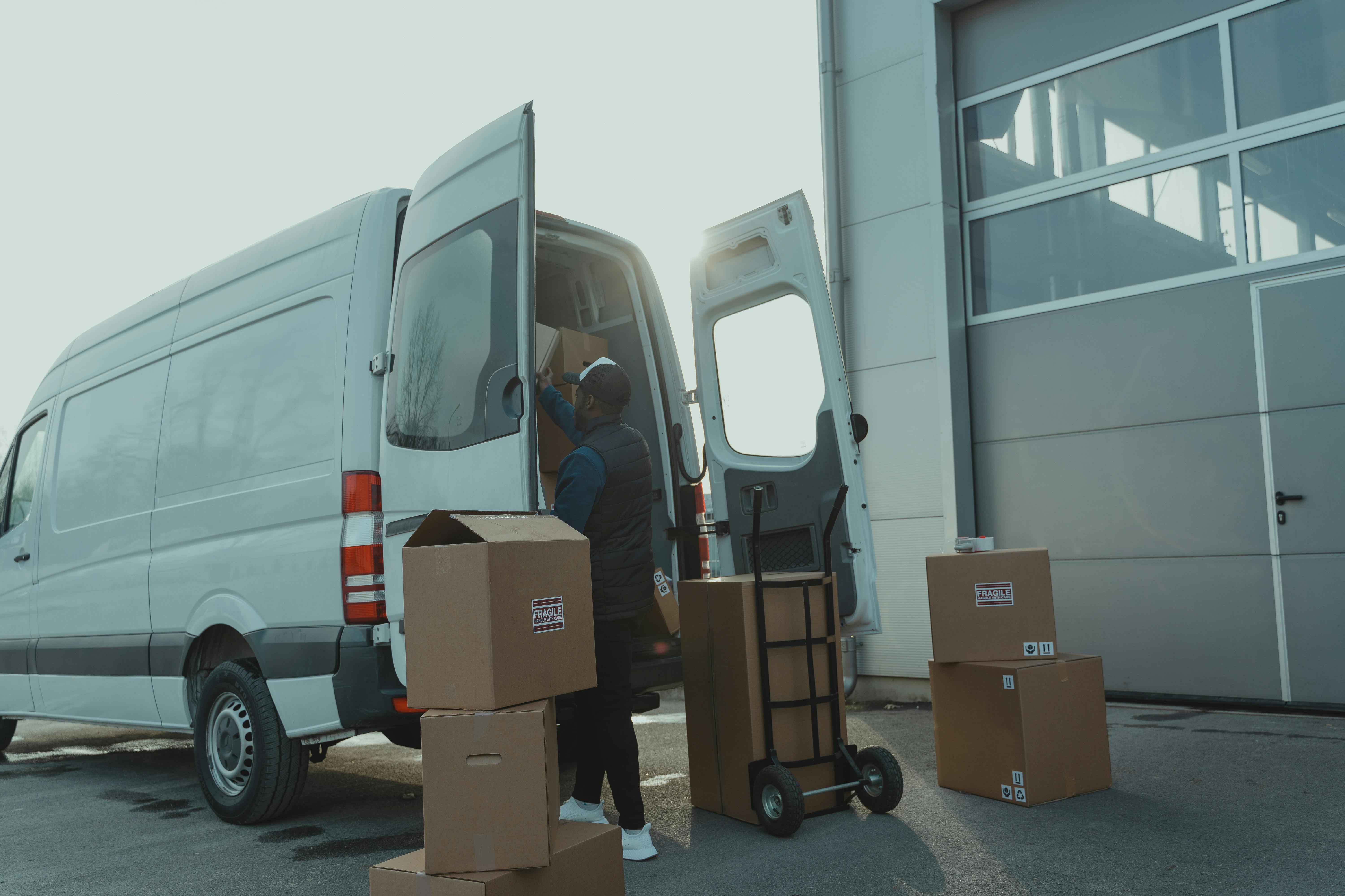 Modern trucks ready for freight delivery